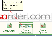 Display the New Invoice page using a Shortcut