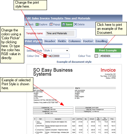 The Sales Invoice Document Template