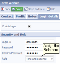 Assigning a Role to a Worker