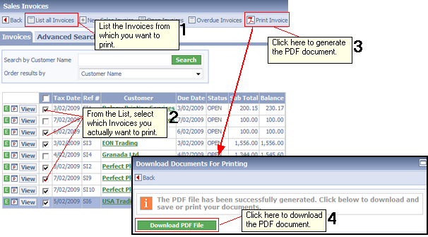 Printing Multiple Invoices