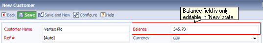 Editable Balance Field