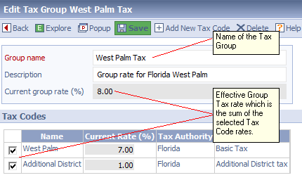 Tax Group Details