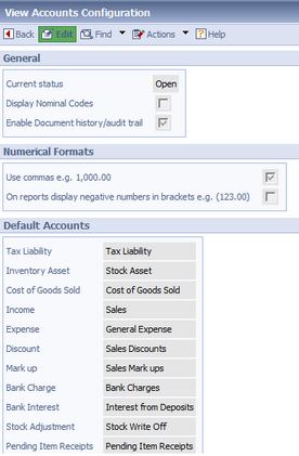 Accounts Configuration Document