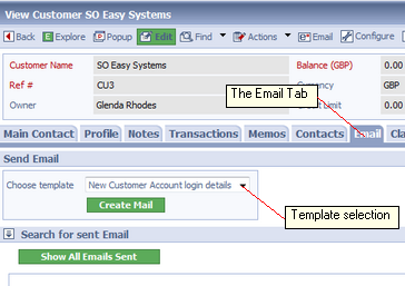 Using Customer/Supplier Email Templates