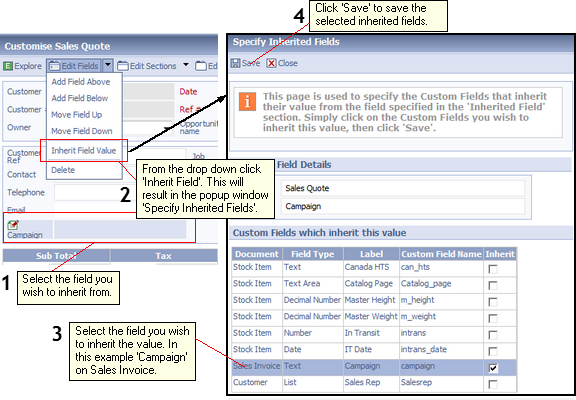 Specifying Custom Field inheritance