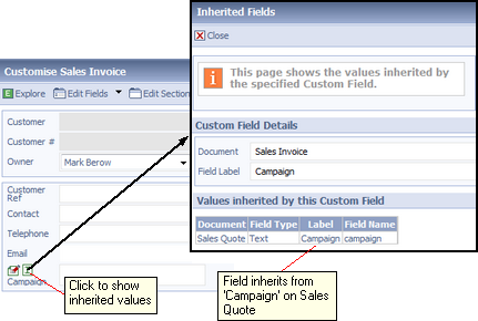 View a Custom Field's inherited values