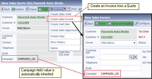 Inheriting 'Campaign' when creating an Invoice from a Quote