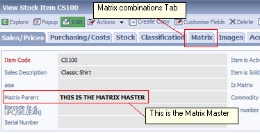 Master Matrix Item
